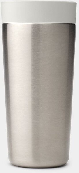 Brabantia Make&Take Insulated Flask duplafalú termoszbögre 360ml, hideg és meleg italok számára, szivárgásmentes, snap lid fedél, r.m. acél, világosszürke - 228704