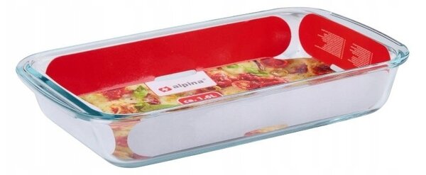 Sütőtál borszilikát üveg 1,6L 29,5x17,5x5cm Alpina