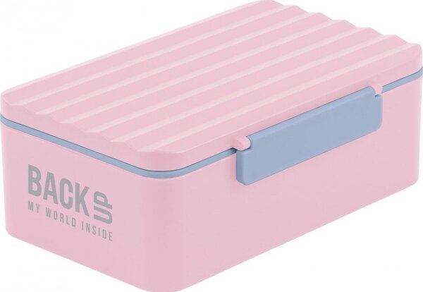 Backup Műanyag Csatos Uzsonnás Doboz - Rózsaszín-Szürke, SB6C36
