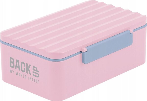 Backup Műanyag Csatos Uzsonnás Doboz - Rózsaszín-Szürke, SB6C36