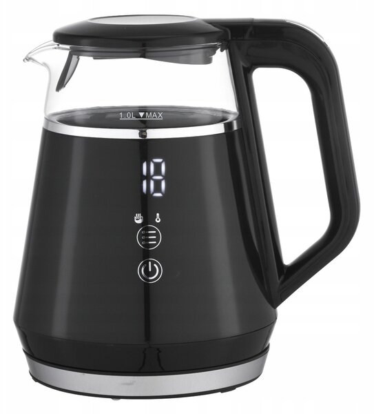 ExtraLink KAMI-CZ-010-30 üveg vízforraló 1 L 1100 W fekete