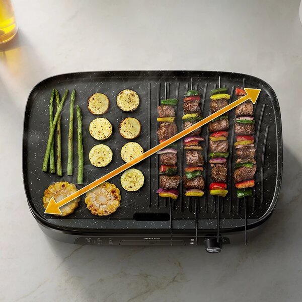 Philips Series 3000 HD6210/90 Elektromos Asztali Grillsütő 2400 Watt - Fekete