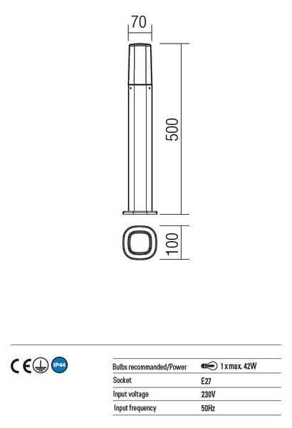 Crayon kültéri állólámpa, sötétszűrke 10072