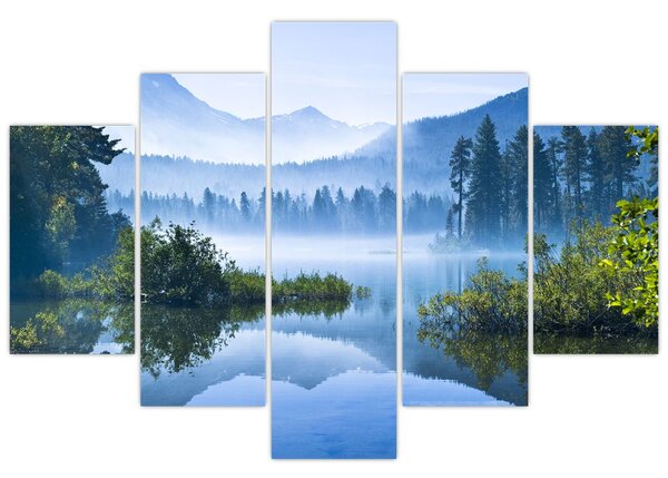 Egy hegyi tó képe (150x105 cm)