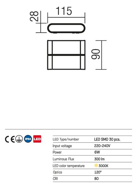 Pocket kültéri LED fali lámpa, matt fehér 10214