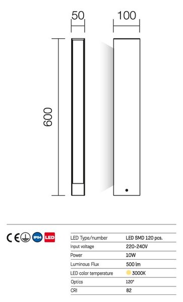 Twin kültéri LED állólámpa, sötétbarna 10291