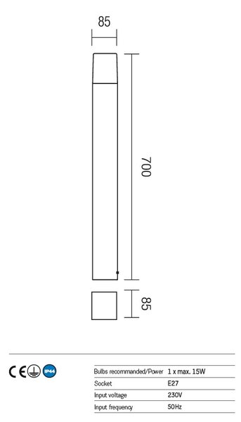 Togo kültéri állólámpa, sötétszűrke 10282
