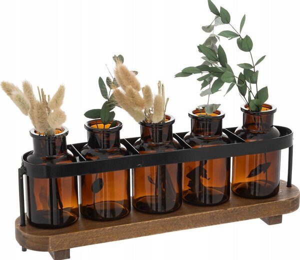 Soliflore "le Café Bordelais" 5 Flores En Madera H34cm