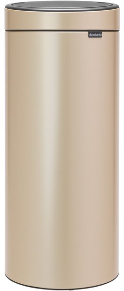 BRABANTIA Touch Bin New Soft-Touch nyomófedeles hulladékgyűjtő belső tartállyal kerek 30L - G méret acél aranyfényű - 304507
