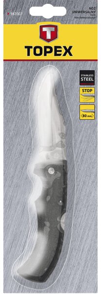 TOPEX 98Z101 Kés, Összecsukható Kés Retesszel, 10Cm Penge, Teljes 220mm