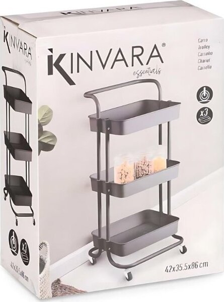 Kinvara Regał na kółkach ESSENTIALS, 42 x 35,5 x 86 cm