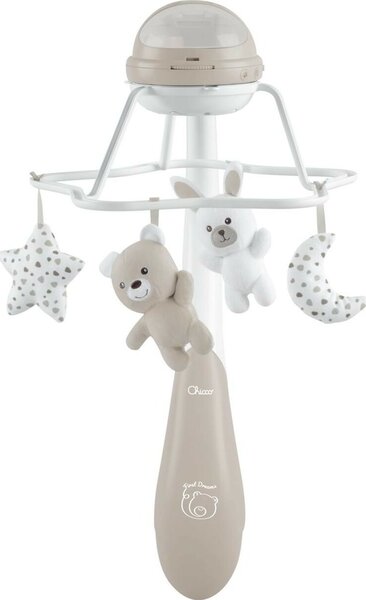 Chicco First Dreams Rainbow 3 az 1-ben Kiságyforgó Projektor és Éjjeli Fény - Bézs
