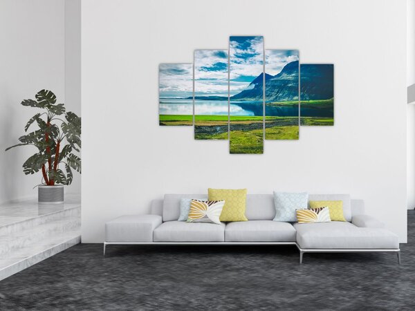 Egy tó hegyekkel képe (150x105 cm)