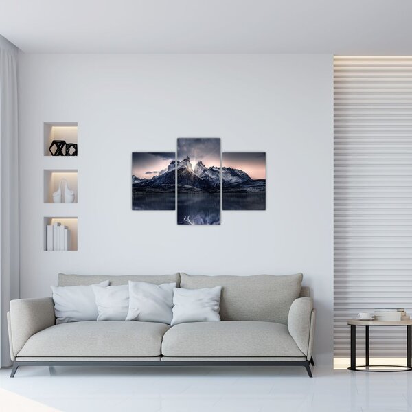 Tó és hegy képe (90x60 cm)