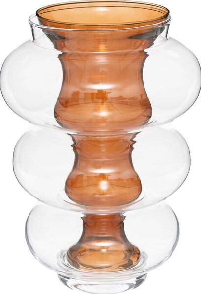 Jarrón "doble" Atmosphera X Matali Crasset H36cm En Vidrio Ámbar