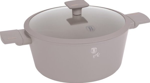 BerlingerHaus BH/8102 Taupe Collection Lábas - Fedővel, 6,1 L, Kovácsolt Alumínium, Matt Taupe
