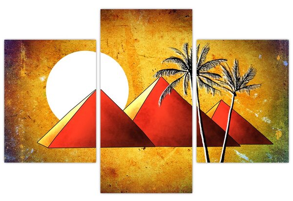 Festett egyiptomi piramisok képe (90x60 cm)