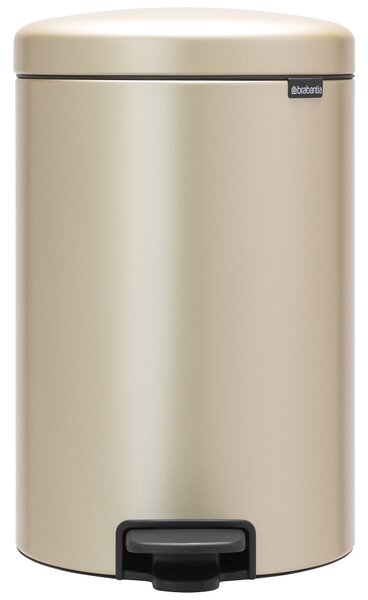 BRABANTIA NewIcon pedálos hulladékgyűjtő szagmentesen záródó Soft-Close fedél műanyag tartály 20L - Y méret acél aranyfényű - 304460