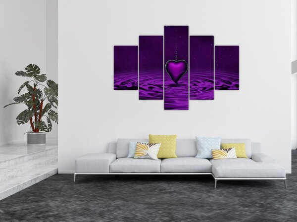 Lila szív képe (150x105 cm)