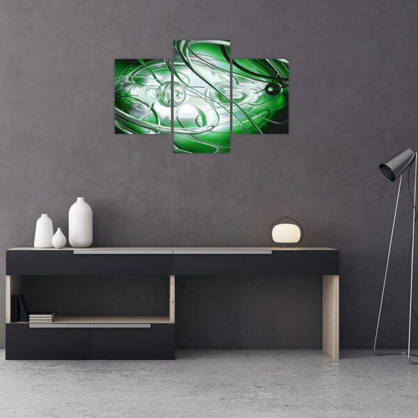 Zöld absztrakt kép (90x60 cm)