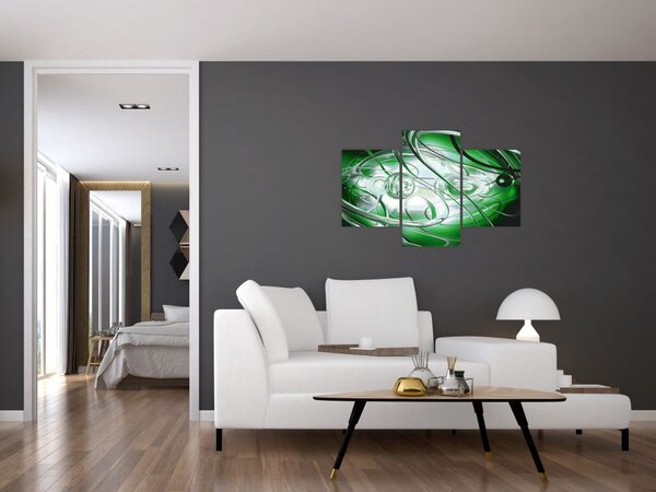 Zöld absztrakt kép (90x60 cm)