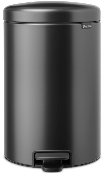 BRABANTIA NewIcon pedálos hulladékgyűjtő szagmentesen záródó Soft-Close fedél műanyag tartály 20L - Y méret acél magabiztos szürke - 233500