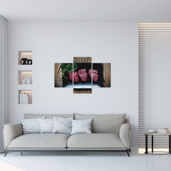 Hús képe egy tányéron (90x60 cm)