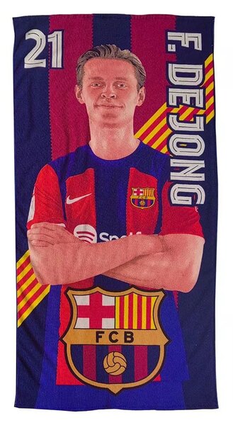 FC Barcelona Mikroszálas gyerek Fürdőlepedő (100 x 180 cm) - De Jong