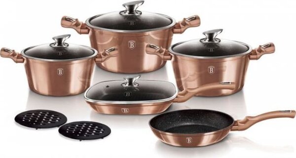 Berlinger Haus Rose Gold Collection alumínium edénykészlet 11 db-os