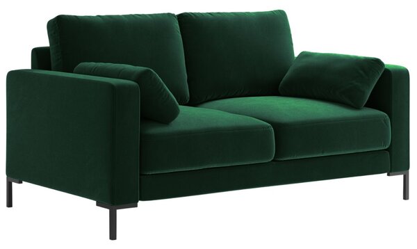 Zöld bársony kétüléses kanapé MICADONI JADE 158 cm