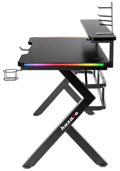 Huzaro Hero 5.0 Gamer asztal RGB LED világítással - Fekete