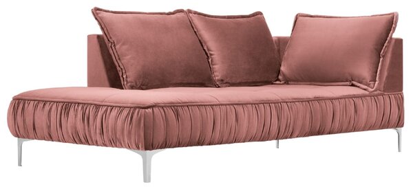 Rózsaszín bársony fotel MICADONI JARDANITE 213 cm, bal