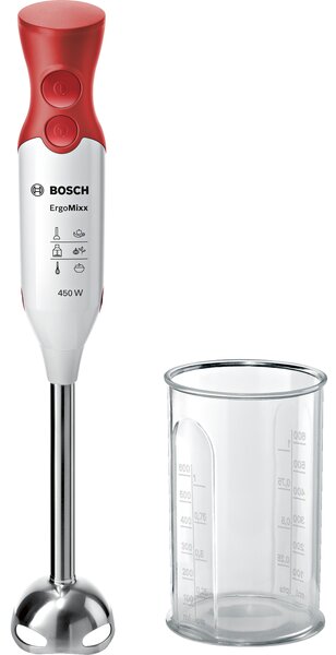 Bosch MSM64110 turmixgép Merülő mixer 450 W Vörös, Fehér