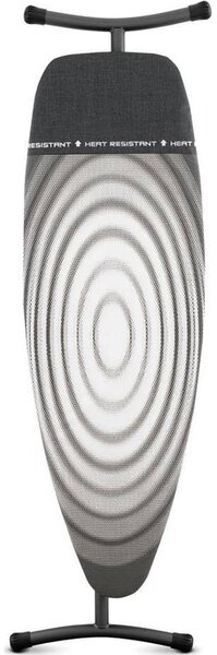 BRABANTIA Heat-Resistant Parking Zone vasalódeszka 1350x450mm - D méret. hőálló pihentető zóna. ülve vasaláshoz. D=35mm fekete váz. titán ovális huzat - 345647