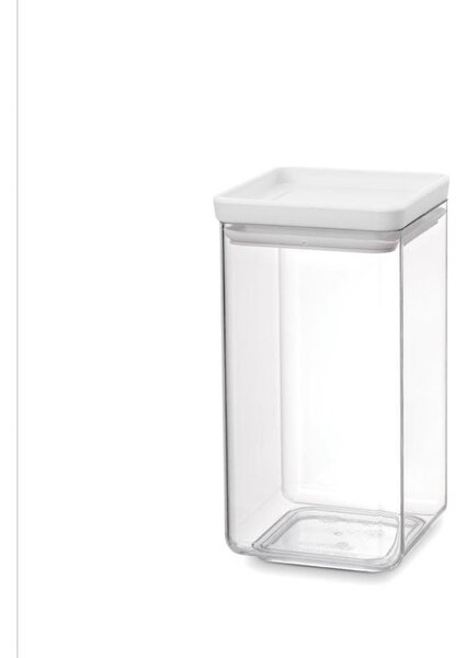 BRABANTIA tárolóedény 1.6L. egymásra rakható. légmentes záródás. szögletes. világosszürke. átlátszó műanyag tartály - 122484