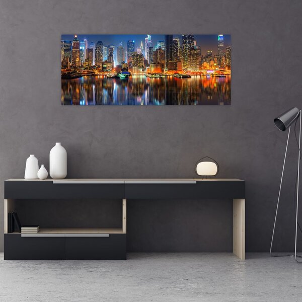 Manhattan képe éjjel (120x50 cm)