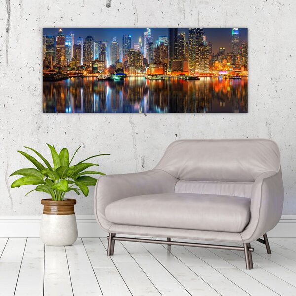 Manhattan képe éjjel (120x50 cm)