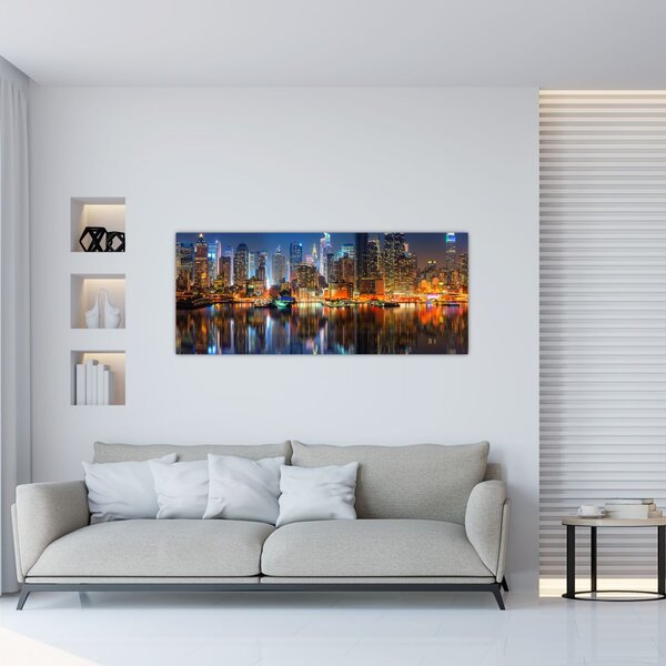 Manhattan képe éjjel (120x50 cm)