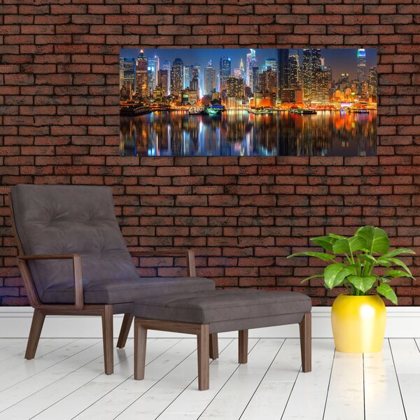 Manhattan képe éjjel (120x50 cm)
