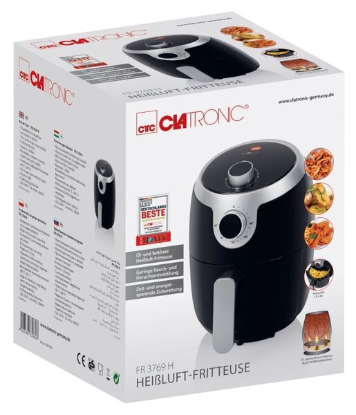 Clatronic FR 3769 H forrólevegős sütő 1,8L fekete