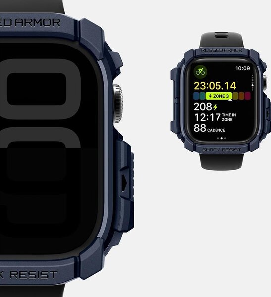 Spigen RUGGED ARMOR műanyag óra keret (ütésállóság) SÖTÉTKÉK Apple Watch Series 10 42mm (ACS08586)