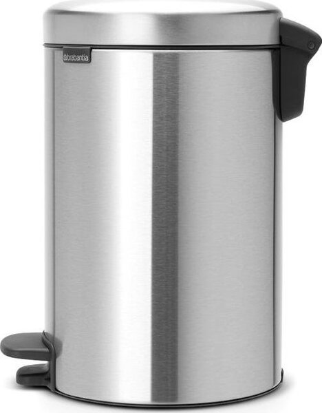 BRABANTIA NewIcon pedálos hulladékgyűjtő szagmentesen záródó Soft-Close fedél műanyag tartály 12L - X méret r.m. acél selyem - 113604