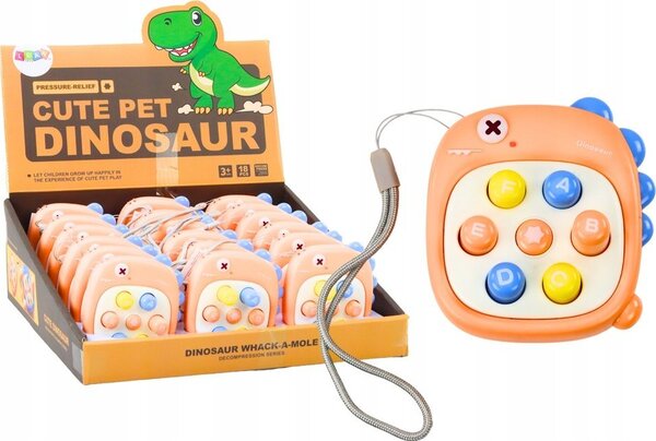 Lean Toys Arcade Játék Ütés Egy Vakond Betűk Dinoszaurusz Narancs