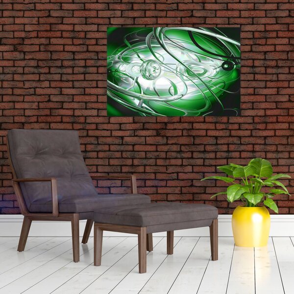 Zöld absztrakt kép (90x60 cm)
