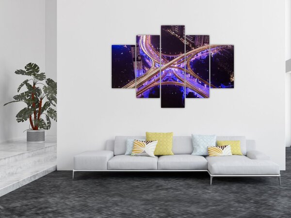 Egy kép egy nagy kereszteződésről éjjel (150x105 cm)