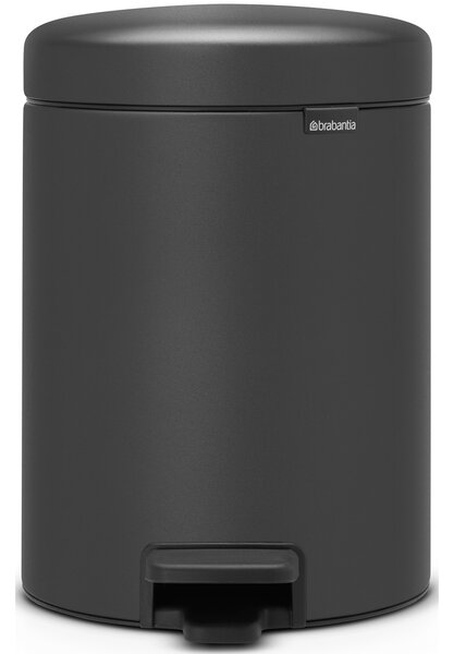 BRABANTIA NewIcon pedálos hulladékgyűjtő szagmentesen záródó Soft-Close fedél műanyag tartály 5L - W méret acél határtalan szürke ásványi textúra - 200489