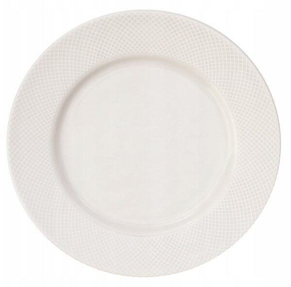 Verlo Norwich lapostányér 16 cm, ekrü porcelán, geometrikus design