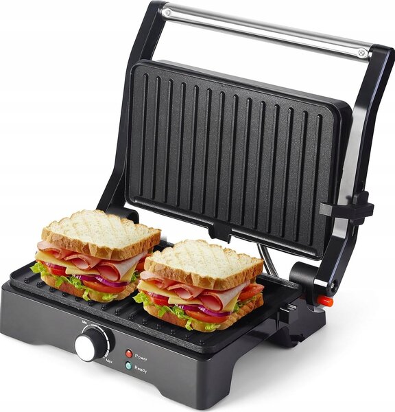 Grill elektryczny LTC opiekacz 1500W otwieranie 180* INOX