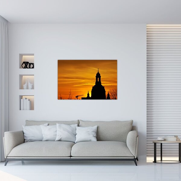 Templom a naplementében képe (90x60 cm)