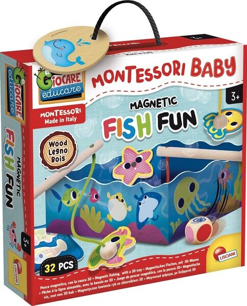 Lisciani Montessori Baby Fa Mágneses Horgászós Játék